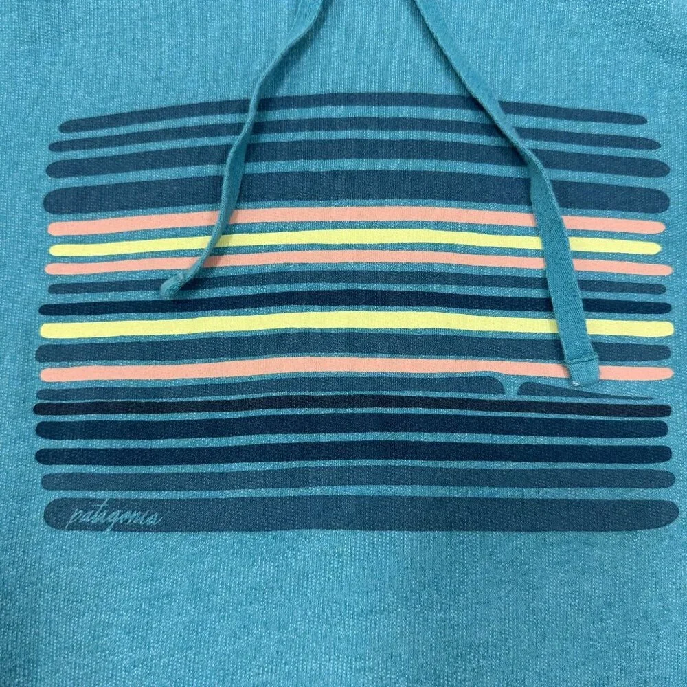 Patagonia Blue Hoodie with Striped Design - Picture 2 of 6